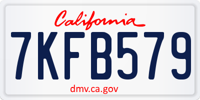 CA license plate 7KFB579