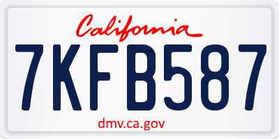 CA license plate 7KFB587