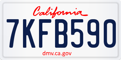 CA license plate 7KFB590