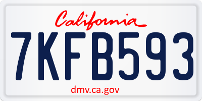 CA license plate 7KFB593