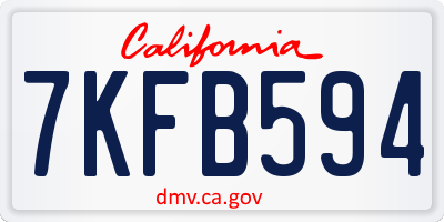 CA license plate 7KFB594