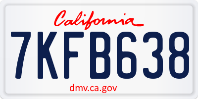 CA license plate 7KFB638
