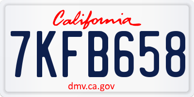 CA license plate 7KFB658