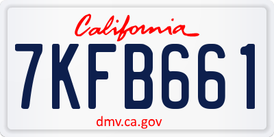 CA license plate 7KFB661