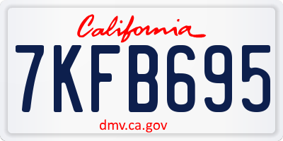 CA license plate 7KFB695
