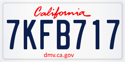 CA license plate 7KFB717