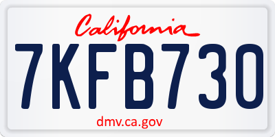 CA license plate 7KFB730