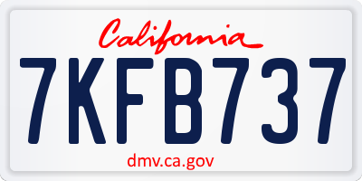 CA license plate 7KFB737