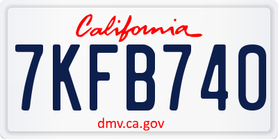 CA license plate 7KFB740