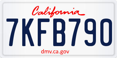 CA license plate 7KFB790