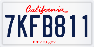 CA license plate 7KFB811