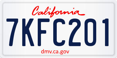 CA license plate 7KFC201