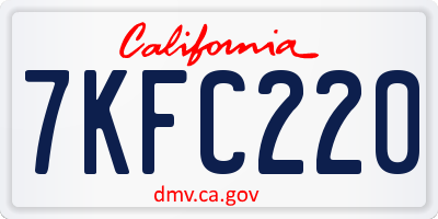 CA license plate 7KFC220