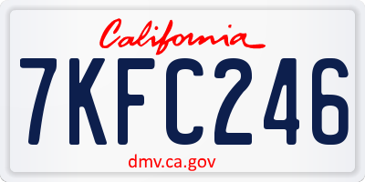 CA license plate 7KFC246