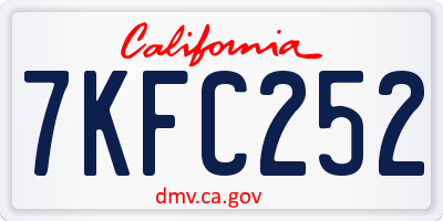 CA license plate 7KFC252