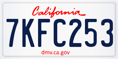 CA license plate 7KFC253
