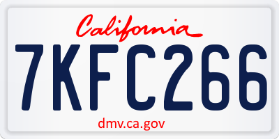 CA license plate 7KFC266
