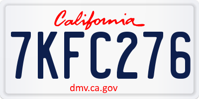 CA license plate 7KFC276