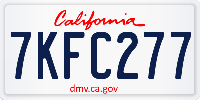 CA license plate 7KFC277