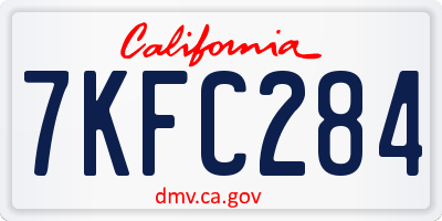 CA license plate 7KFC284