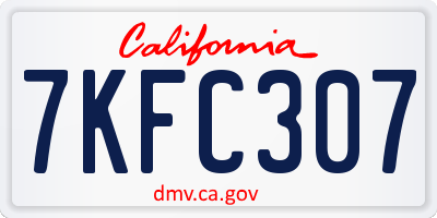 CA license plate 7KFC307