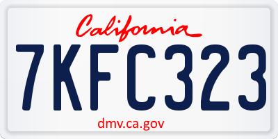 CA license plate 7KFC323