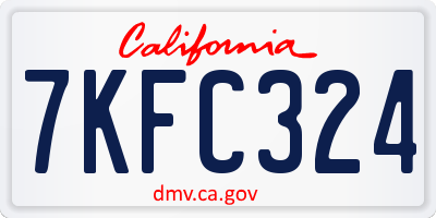 CA license plate 7KFC324