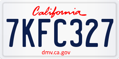 CA license plate 7KFC327