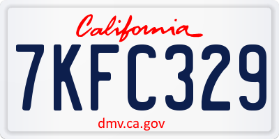 CA license plate 7KFC329
