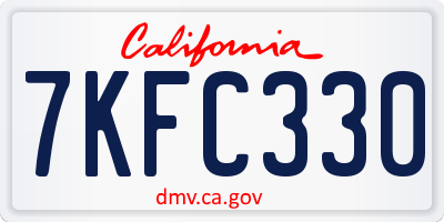 CA license plate 7KFC330