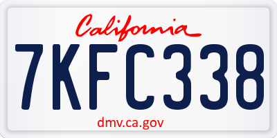 CA license plate 7KFC338
