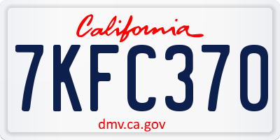 CA license plate 7KFC370