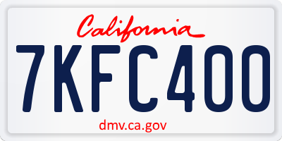 CA license plate 7KFC400