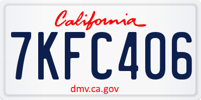 CA license plate 7KFC406