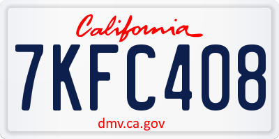 CA license plate 7KFC408
