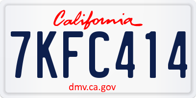 CA license plate 7KFC414