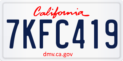 CA license plate 7KFC419