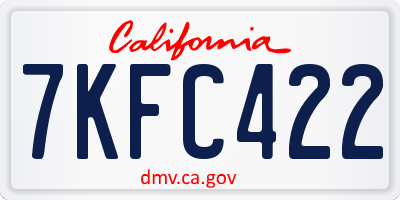 CA license plate 7KFC422
