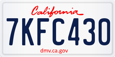 CA license plate 7KFC430