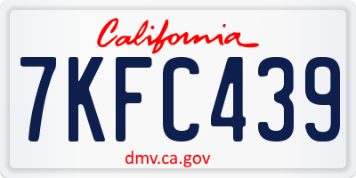 CA license plate 7KFC439