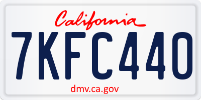 CA license plate 7KFC440