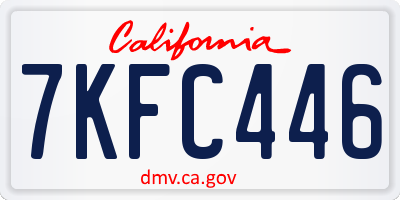 CA license plate 7KFC446