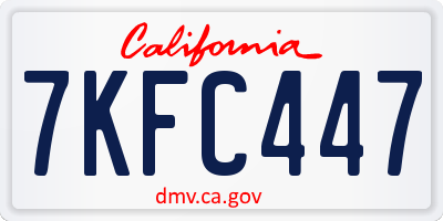 CA license plate 7KFC447