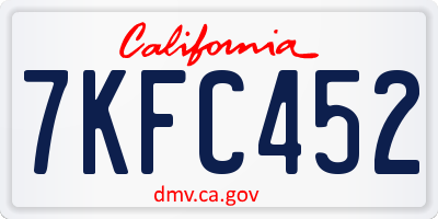 CA license plate 7KFC452