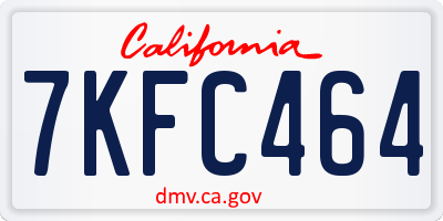 CA license plate 7KFC464