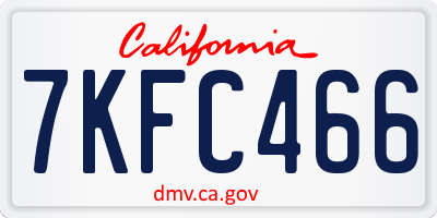 CA license plate 7KFC466