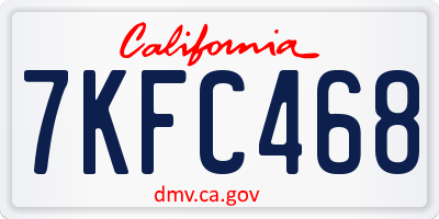 CA license plate 7KFC468