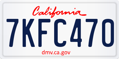CA license plate 7KFC470