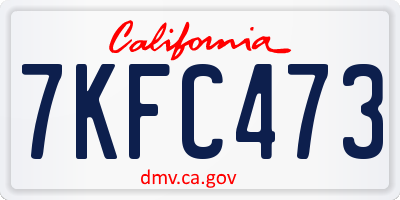 CA license plate 7KFC473