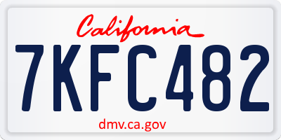 CA license plate 7KFC482